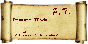Possert Tünde névjegykártya